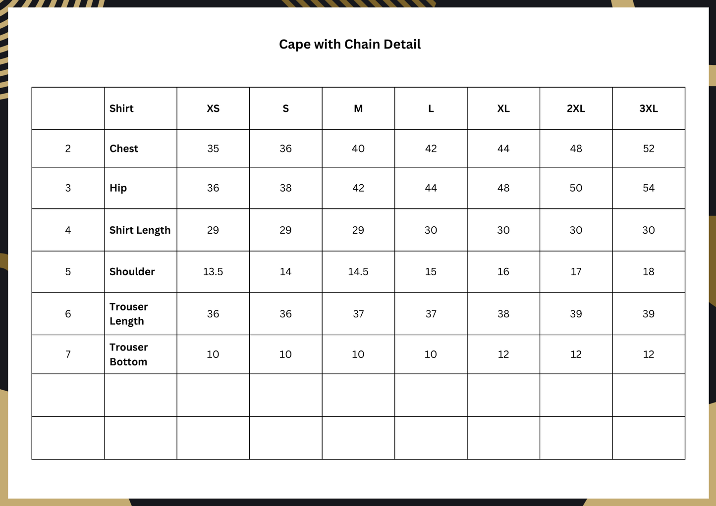 Cape with chain detail
