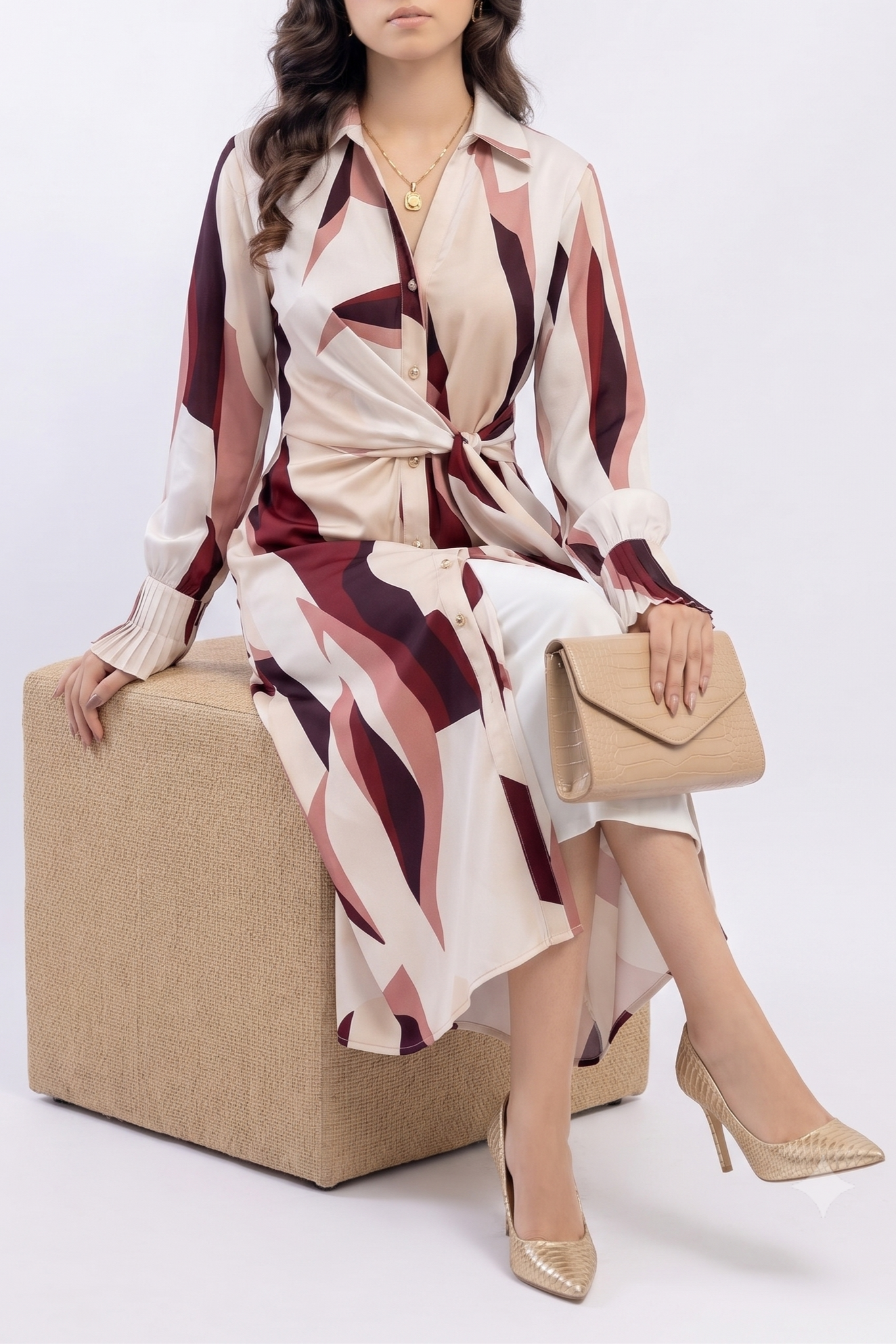Belted Button Down Dress