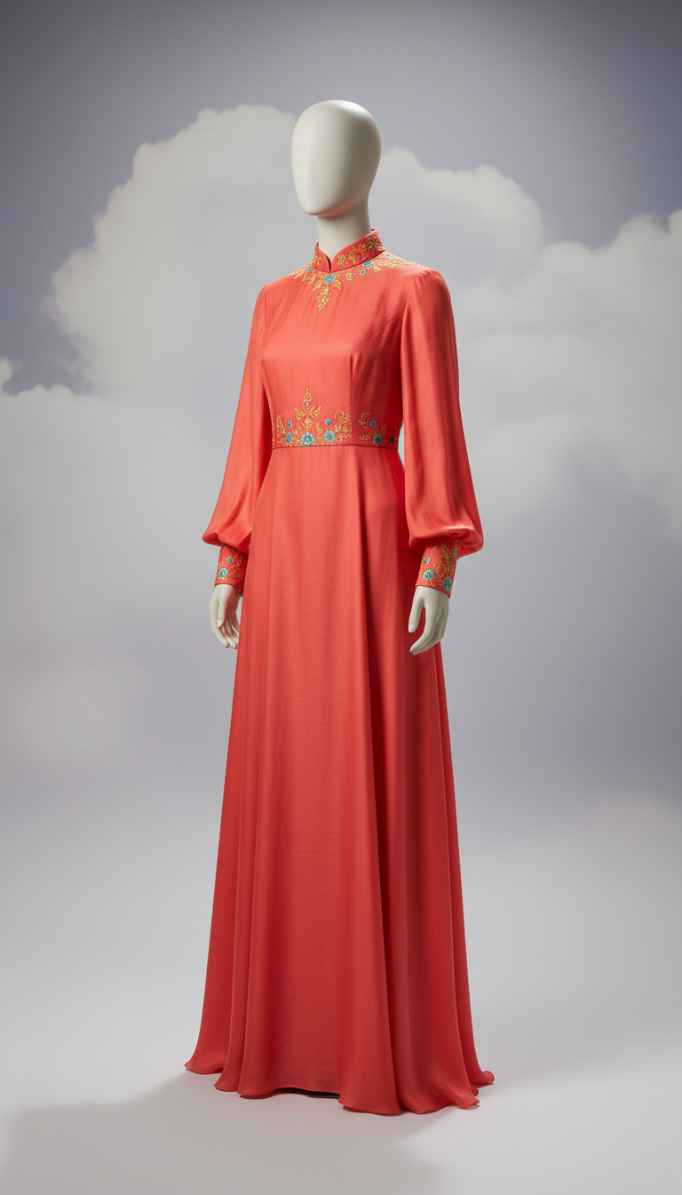 Silk Vermillion Formal Dress