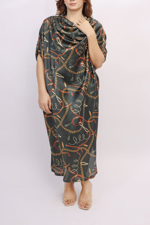 Woman wearing a patterned dress on a white background — Ecko Apparel
