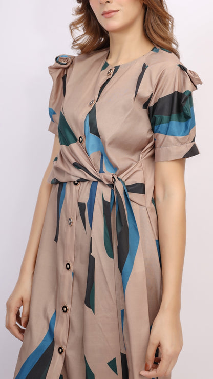 Printed Knot  Dress