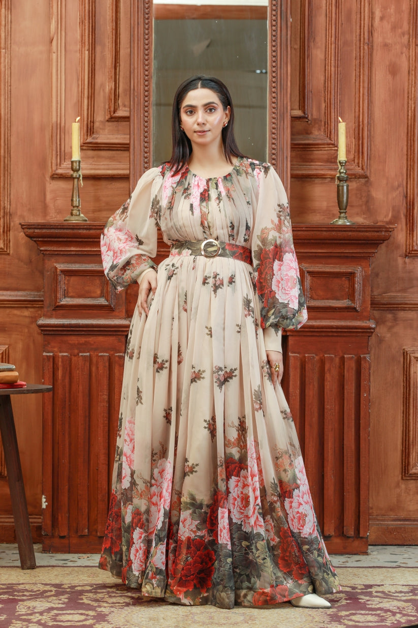Floral Pleated Dress