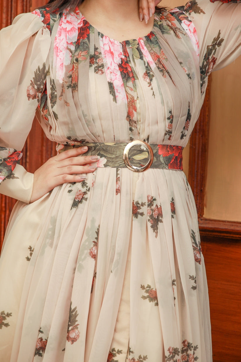 Floral Pleated Dress