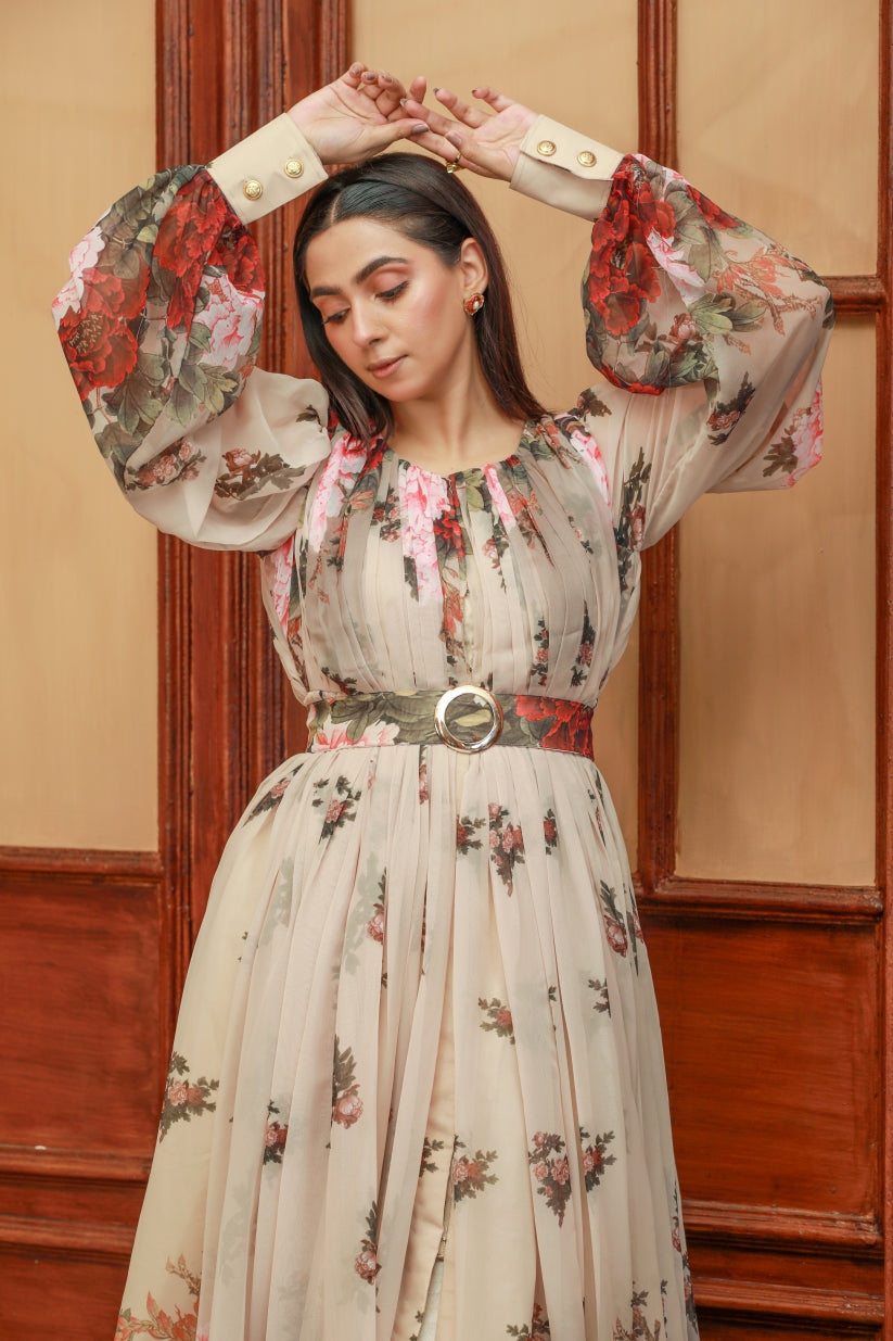 Floral Pleated Dress