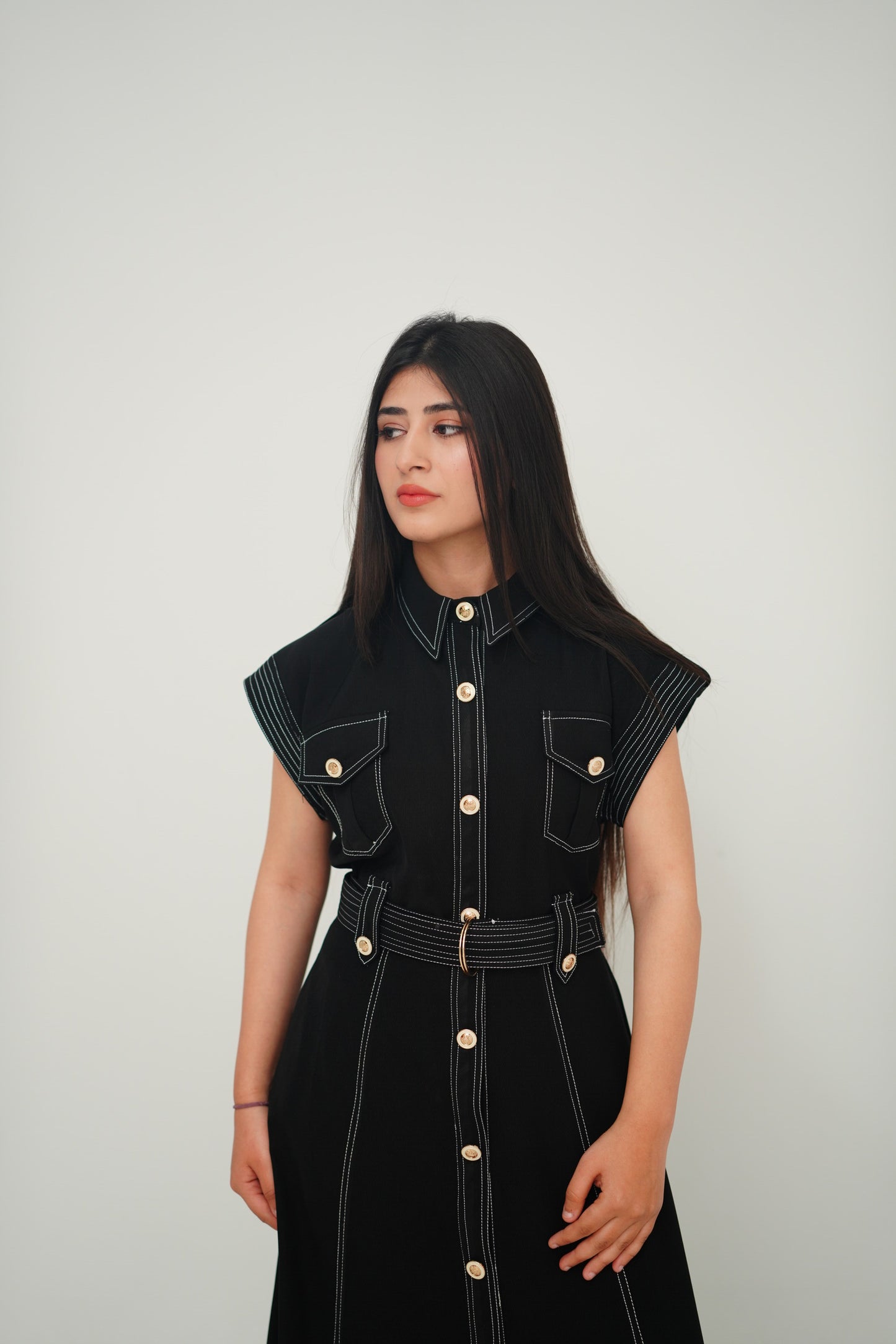 Contrast Stitched Dress