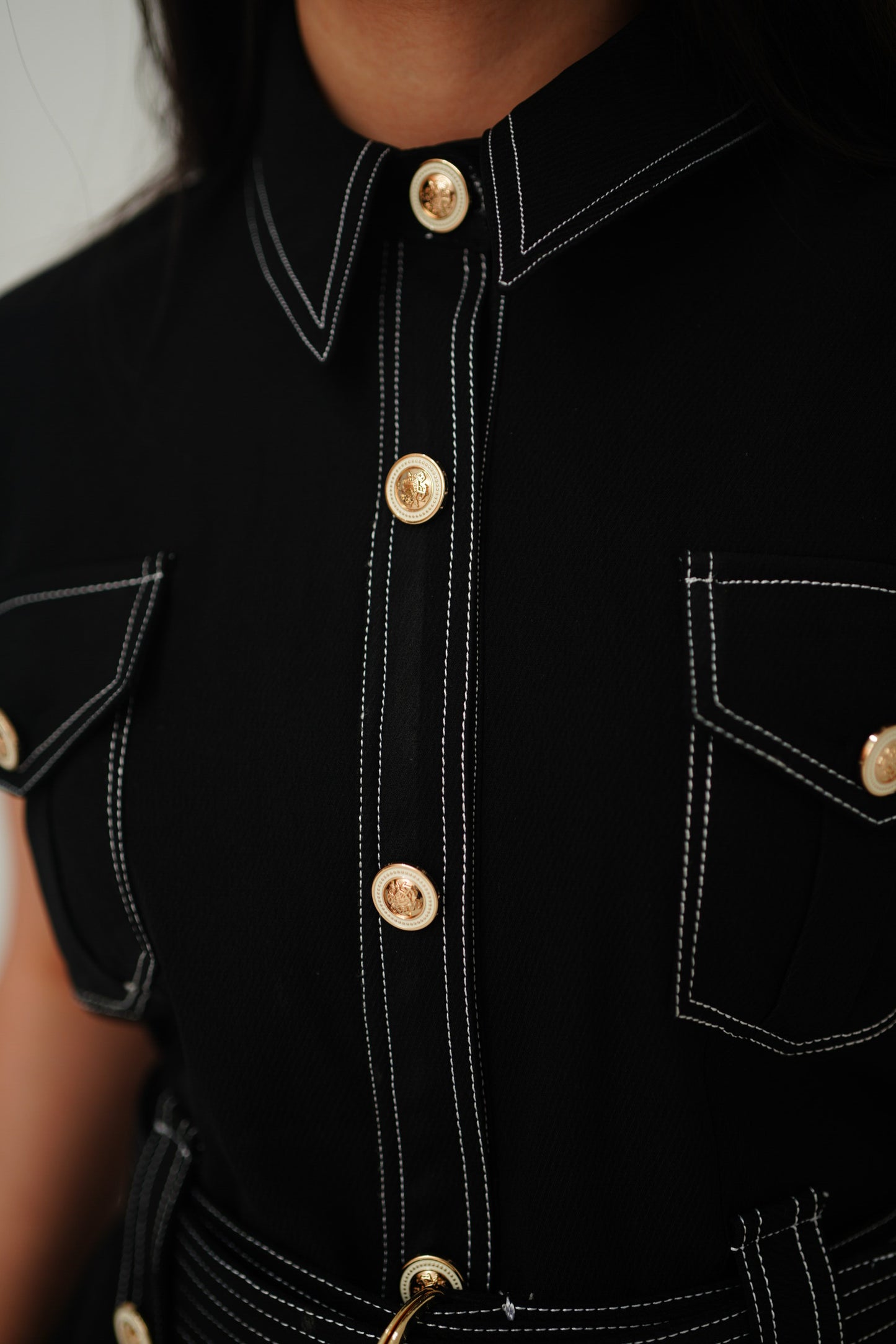 Contrast Stitched Dress
