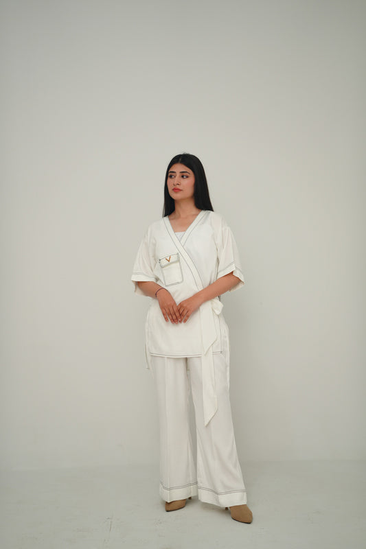 Stitched Kimono Set