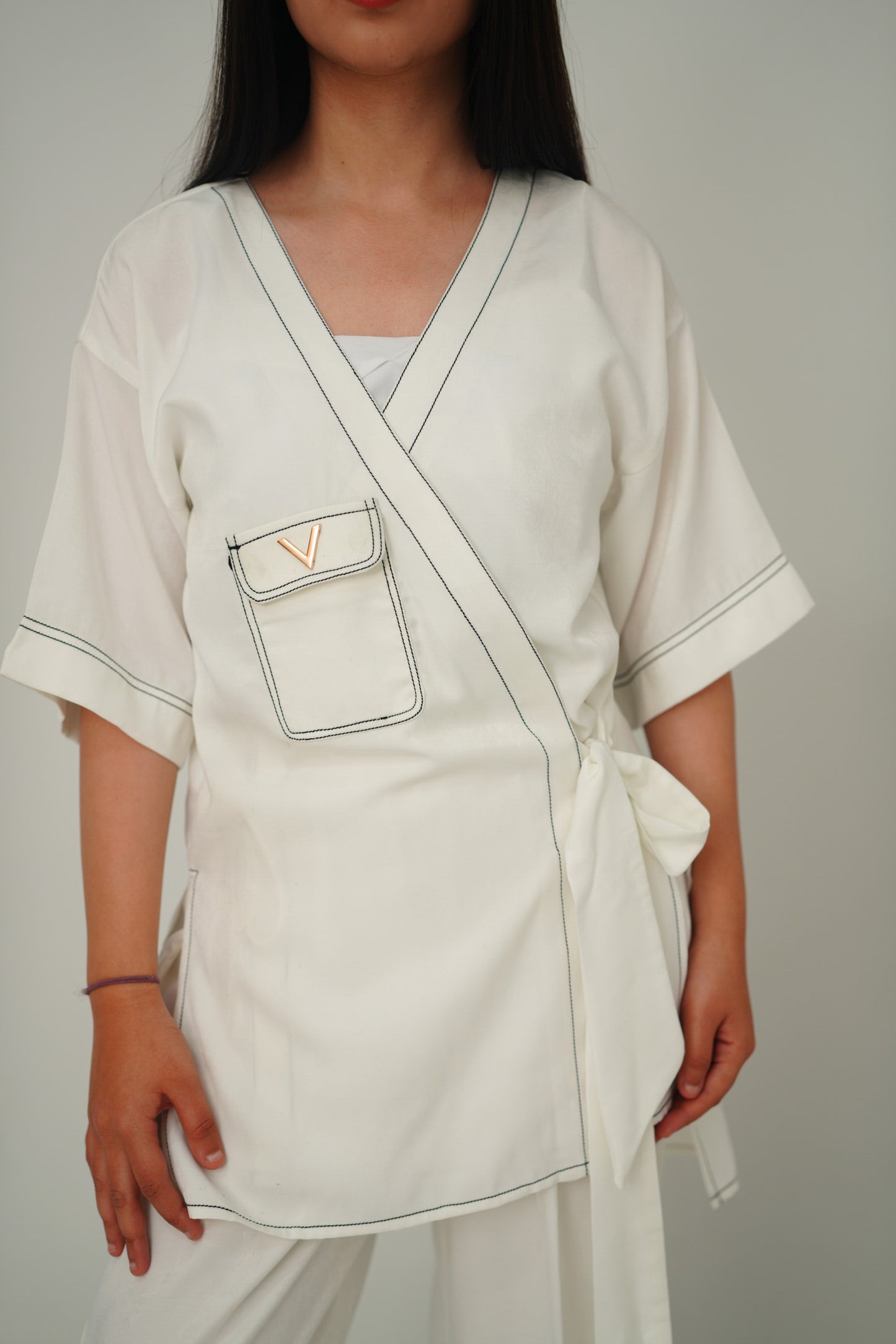 Stitched Kimono Set