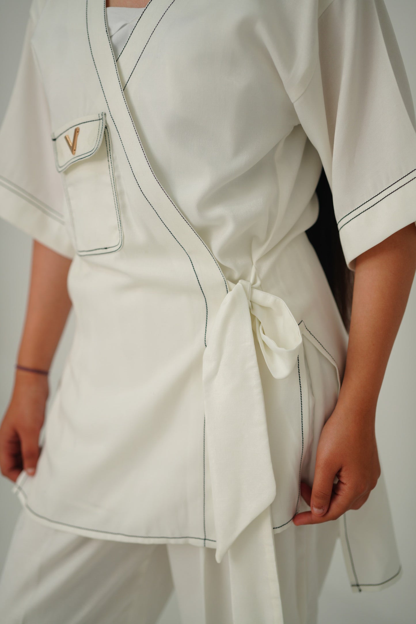 Stitched Kimono Set