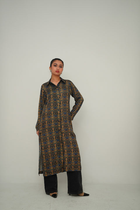 Printed Silk Dress — alternate view