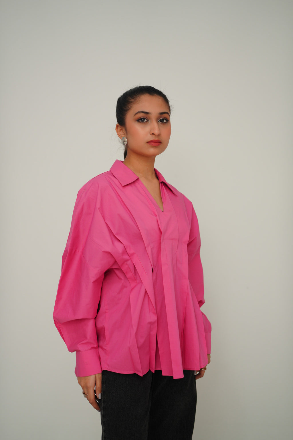 Hand Pleated Collar Shirt