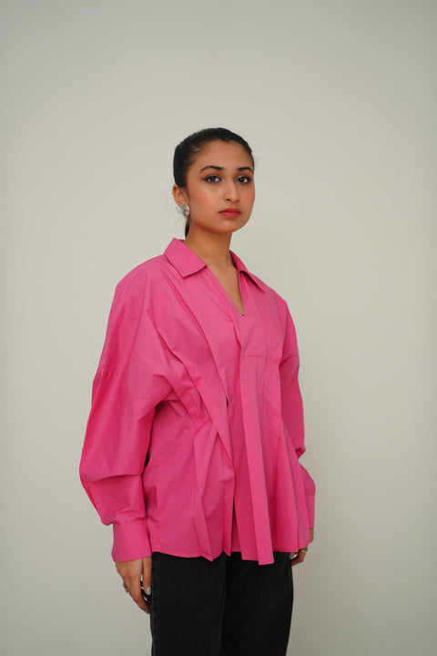 Hand Pleated Collar Shirt — alternate view