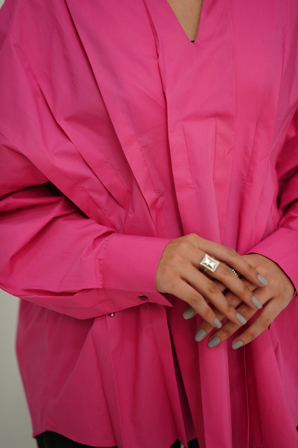 Hand Pleated Collar Shirt