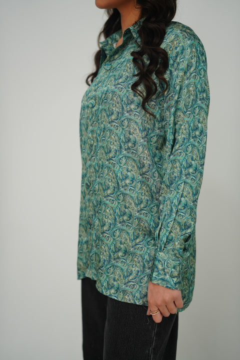 Printed Button Down Dress — alternate view