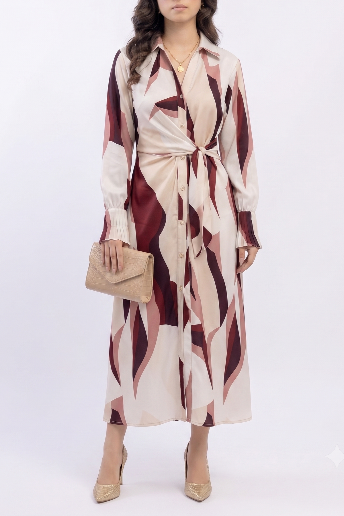 Belted Button Down Dress