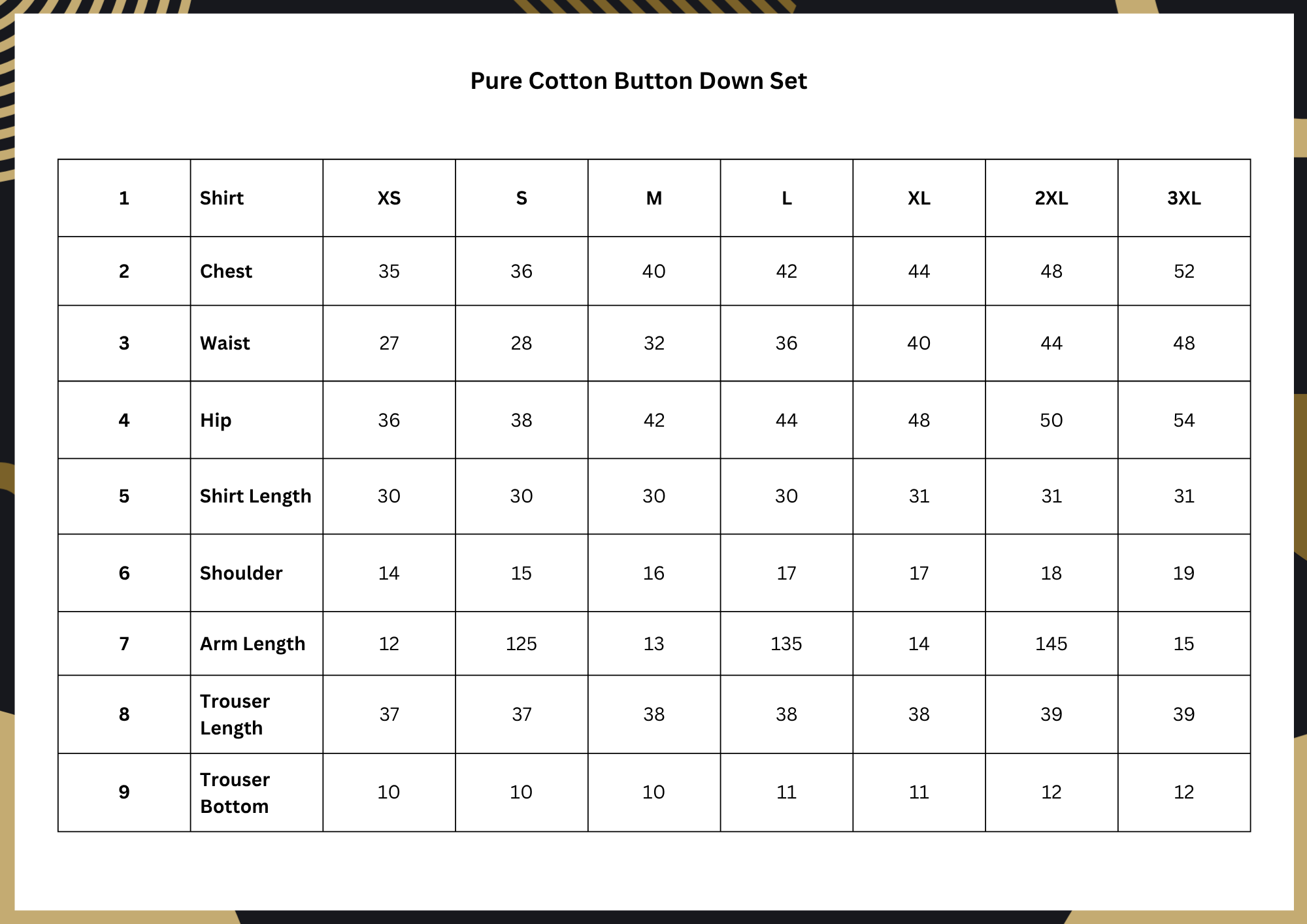 Pure Cotton Button Down Set