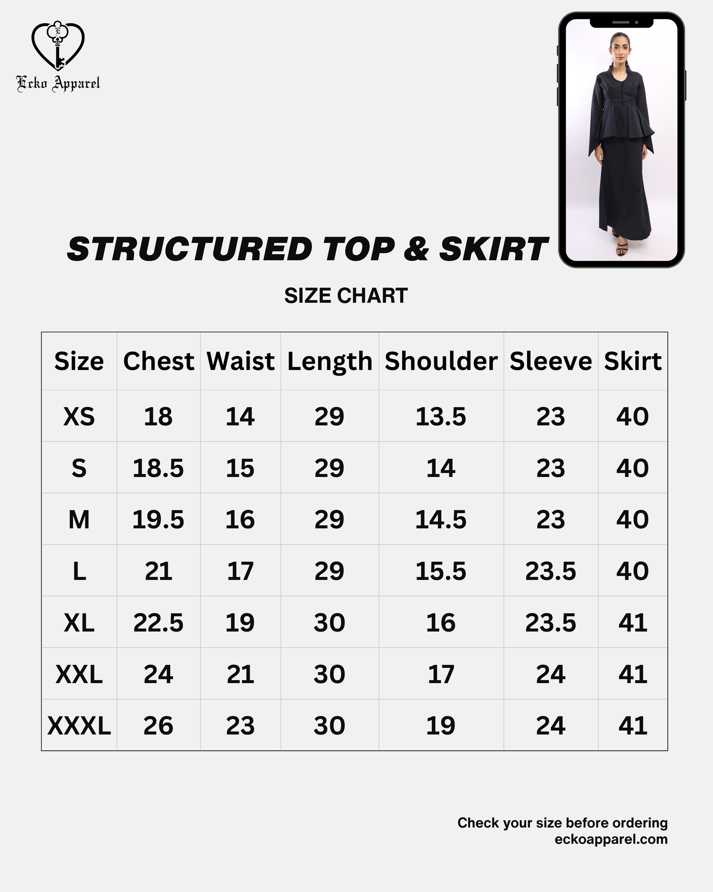 Structured Top & Skirt