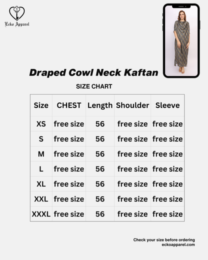 Draped Cowl Neck Kaftan