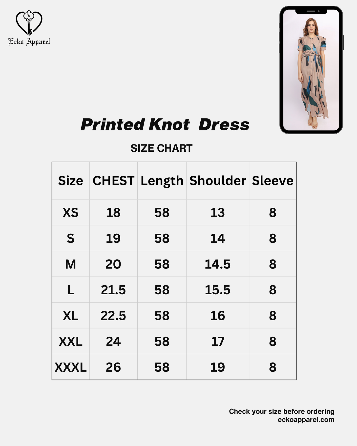 Printed Knot  Dress