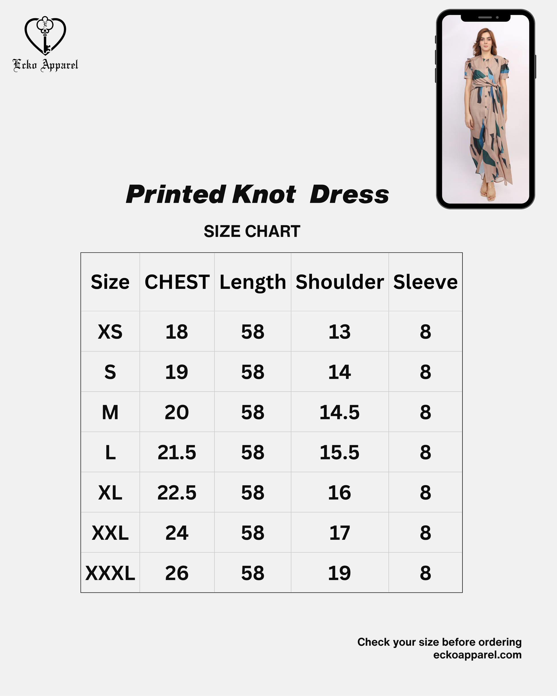 Printed Knot  Dress