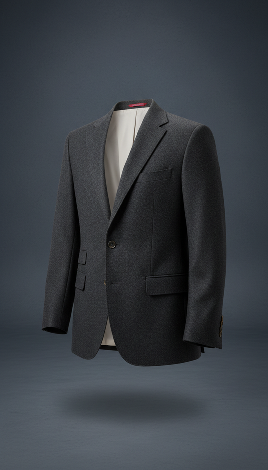 Tailored wool blazer with sharp lapels
